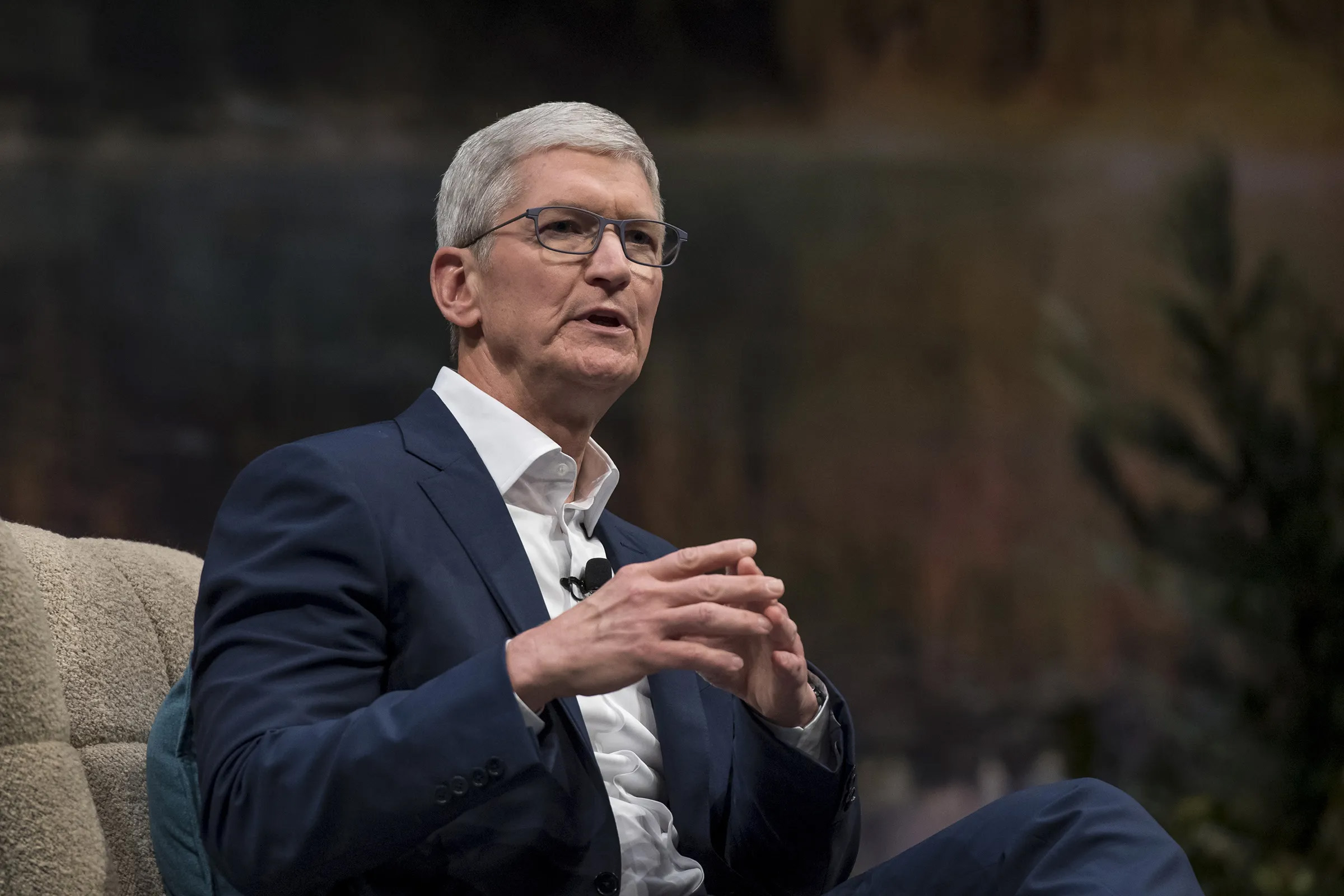 Tim Cook speaking at a conference